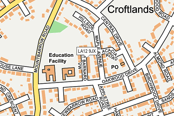 LA12 9JX map - OS OpenMap – Local (Ordnance Survey) LA12 9JX map - OS OpenMap – Local (Ordnance Survey)