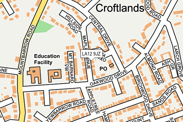 LA12 9JZ map - OS OpenMap – Local (Ordnance Survey) LA12 9JZ map - OS OpenMap – Local (Ordnance Survey)