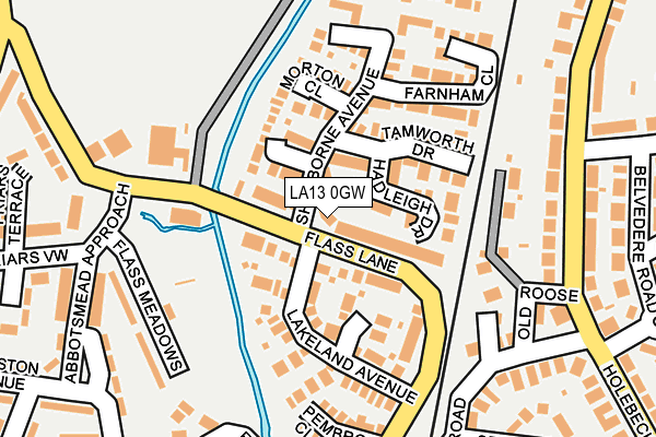 LA13 0GW map - OS OpenMap – Local (Ordnance Survey) LA13 0GW map - OS OpenMap – Local (Ordnance Survey)