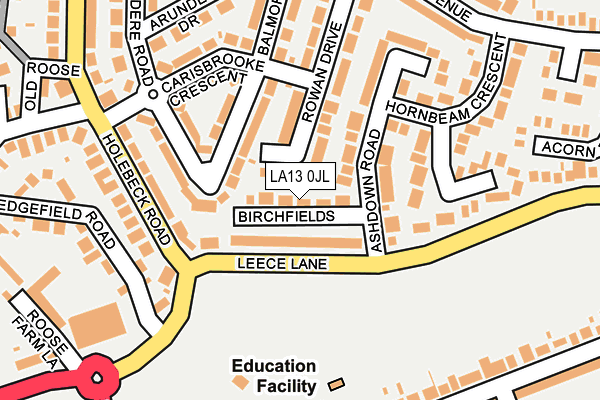 LA13 0JL map - OS OpenMap – Local (Ordnance Survey) LA13 0JL map - OS OpenMap – Local (Ordnance Survey)