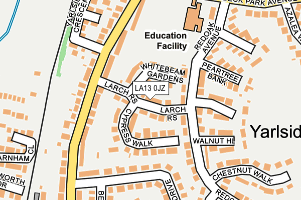 LA13 0JZ map - OS OpenMap – Local (Ordnance Survey) LA13 0JZ map - OS OpenMap – Local (Ordnance Survey)