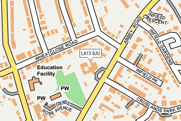LA13 9JU map - OS OpenMap – Local (Ordnance Survey) LA13 9JU map - OS OpenMap – Local (Ordnance Survey)
