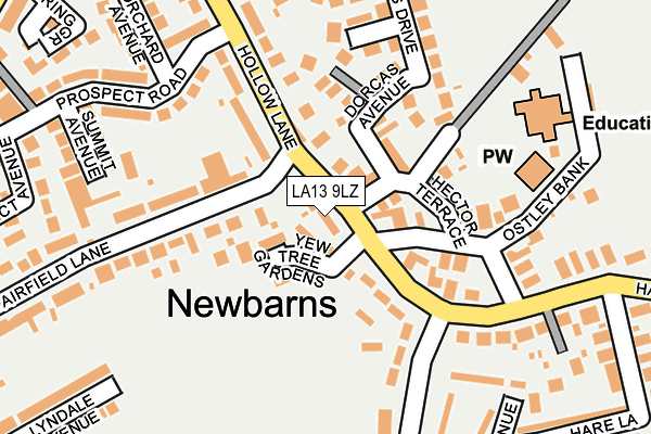 LA13 9LZ map - OS OpenMap – Local (Ordnance Survey) LA13 9LZ map - OS OpenMap – Local (Ordnance Survey)