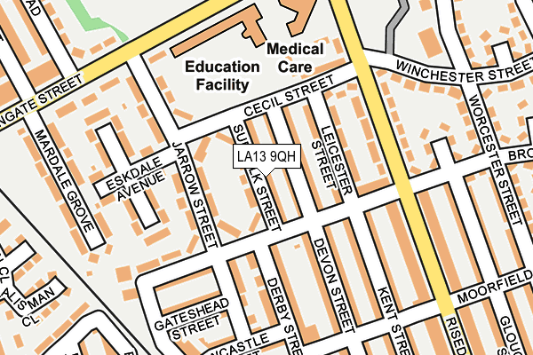 LA13 9QH map - OS OpenMap – Local (Ordnance Survey) LA13 9QH map - OS OpenMap – Local (Ordnance Survey)