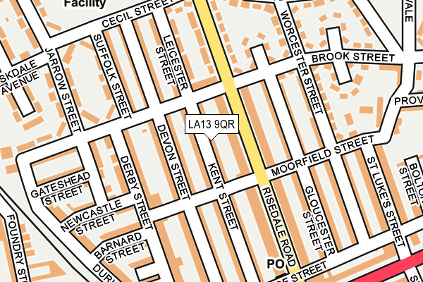 LA13 9QR map - OS OpenMap – Local (Ordnance Survey)