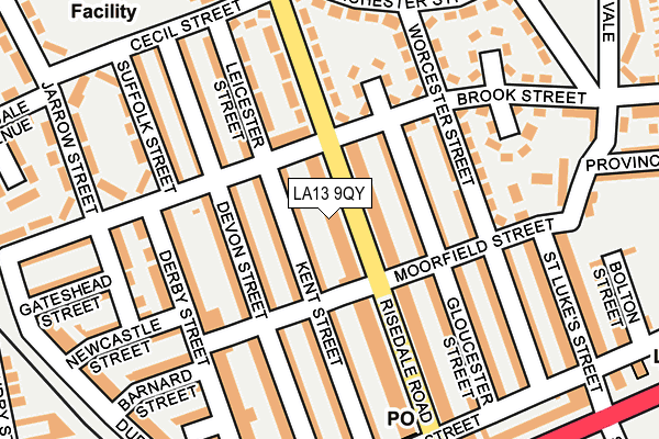 LA13 9QY map - OS OpenMap – Local (Ordnance Survey)