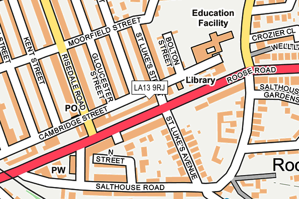 LA13 9RJ map - OS OpenMap – Local (Ordnance Survey) LA13 9RJ map - OS OpenMap – Local (Ordnance Survey)