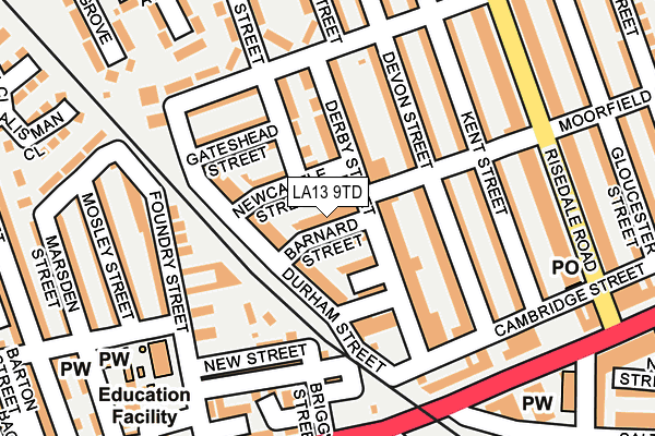 LA13 9TD map - OS OpenMap – Local (Ordnance Survey) LA13 9TD map - OS OpenMap – Local (Ordnance Survey)