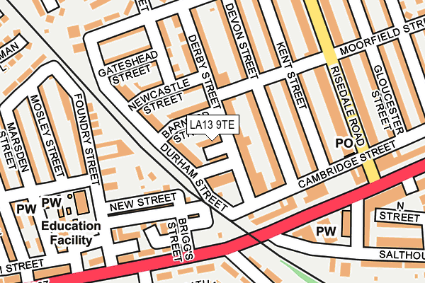 LA13 9TE map - OS OpenMap – Local (Ordnance Survey) LA13 9TE map - OS OpenMap – Local (Ordnance Survey)