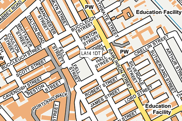 LA14 1DT map - OS OpenMap – Local (Ordnance Survey) LA14 1DT map - OS OpenMap – Local (Ordnance Survey)