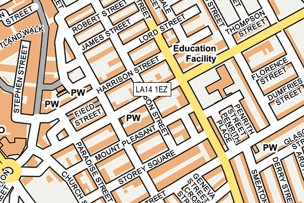 LA14 1EZ map - OS OpenMap – Local (Ordnance Survey)