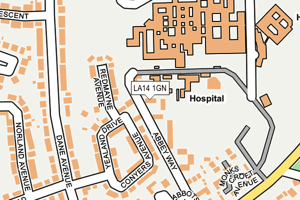 LA14 1GN map - OS OpenMap – Local (Ordnance Survey) LA14 1GN map - OS OpenMap – Local (Ordnance Survey)