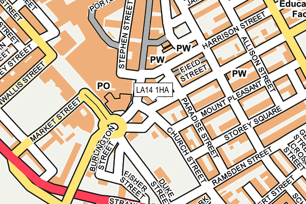 LA14 1HA map - OS OpenMap – Local (Ordnance Survey) LA14 1HA map - OS OpenMap – Local (Ordnance Survey)