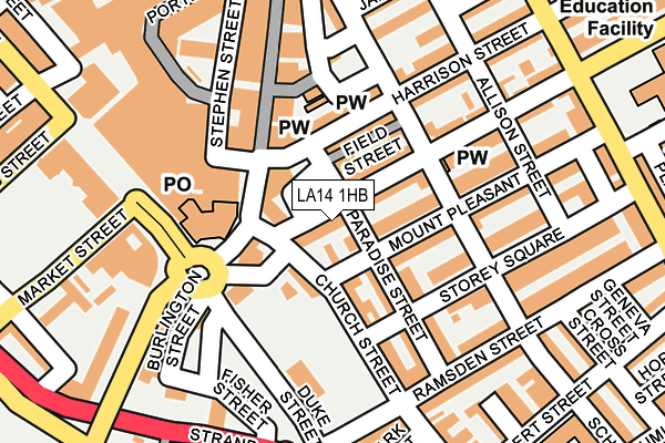 LA14 1HB map - OS OpenMap – Local (Ordnance Survey) LA14 1HB map - OS OpenMap – Local (Ordnance Survey)