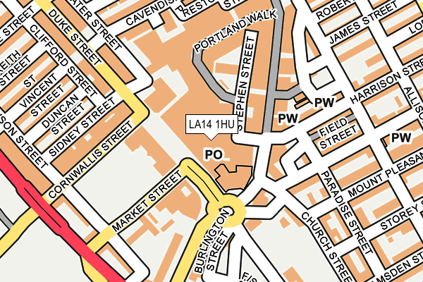 LA14 1HU map - OS OpenMap – Local (Ordnance Survey) LA14 1HU map - OS OpenMap – Local (Ordnance Survey)