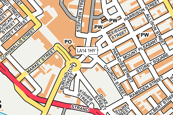 LA14 1HY map - OS OpenMap – Local (Ordnance Survey) LA14 1HY map - OS OpenMap – Local (Ordnance Survey)