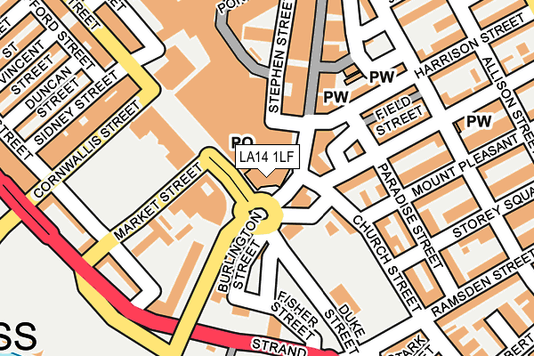 LA14 1LF map - OS OpenMap – Local (Ordnance Survey) LA14 1LF map - OS OpenMap – Local (Ordnance Survey)