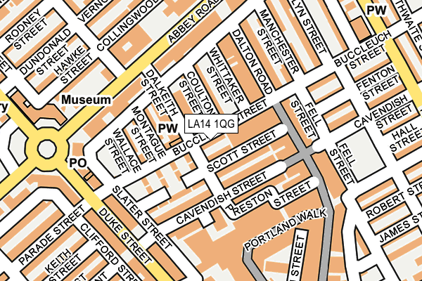 LA14 1QG map - OS OpenMap – Local (Ordnance Survey)