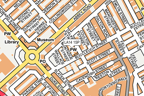 LA14 1SP map - OS OpenMap – Local (Ordnance Survey) LA14 1SP map - OS OpenMap – Local (Ordnance Survey)