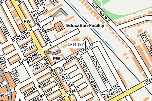 LA14 1SY map - OS OpenMap – Local (Ordnance Survey) LA14 1SY map - OS OpenMap – Local (Ordnance Survey)