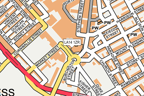 LA14 1ZR map - OS OpenMap – Local (Ordnance Survey) LA14 1ZR map - OS OpenMap – Local (Ordnance Survey)