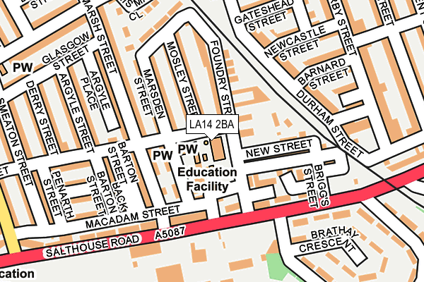 LA14 2BA map - OS OpenMap – Local (Ordnance Survey) LA14 2BA map - OS OpenMap – Local (Ordnance Survey)