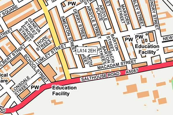 LA14 2EH map - OS OpenMap – Local (Ordnance Survey) LA14 2EH map - OS OpenMap – Local (Ordnance Survey)