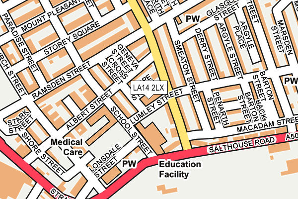 LA14 2LX map - OS OpenMap – Local (Ordnance Survey) LA14 2LX map - OS OpenMap – Local (Ordnance Survey)