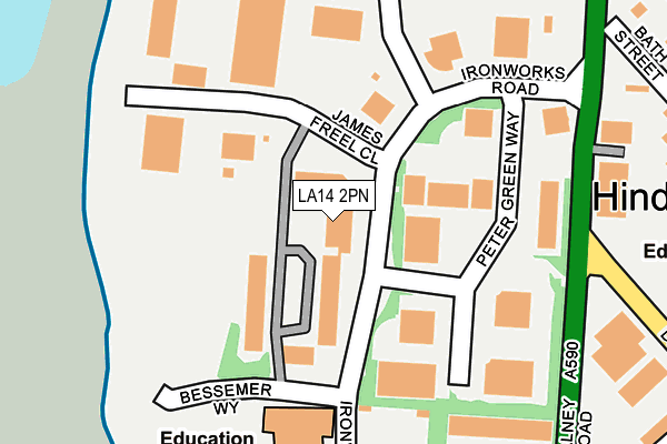 LA14 2PN map - OS OpenMap – Local (Ordnance Survey) LA14 2PN map - OS OpenMap – Local (Ordnance Survey)