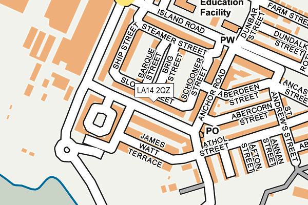LA14 2QZ map - OS OpenMap – Local (Ordnance Survey) LA14 2QZ map - OS OpenMap – Local (Ordnance Survey)