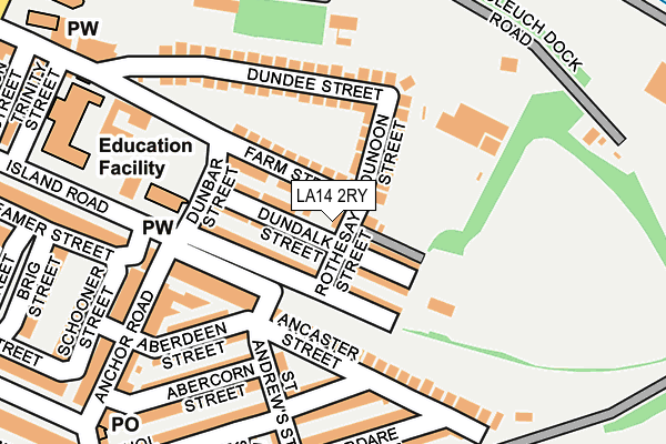 LA14 2RY map - OS OpenMap – Local (Ordnance Survey) LA14 2RY map - OS OpenMap – Local (Ordnance Survey)