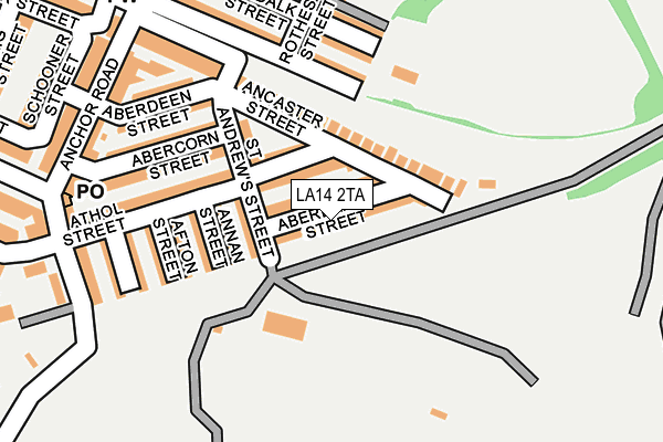 LA14 2TA map - OS OpenMap – Local (Ordnance Survey) LA14 2TA map - OS OpenMap – Local (Ordnance Survey)
