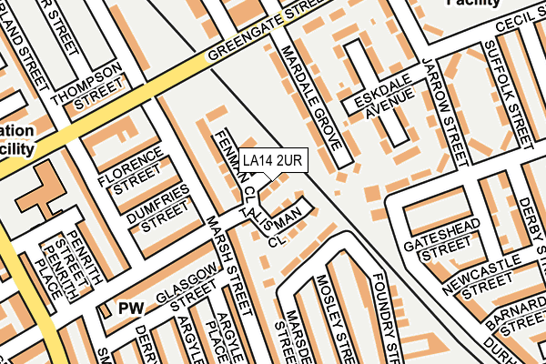 LA14 2UR map - OS OpenMap – Local (Ordnance Survey) LA14 2UR map - OS OpenMap – Local (Ordnance Survey)