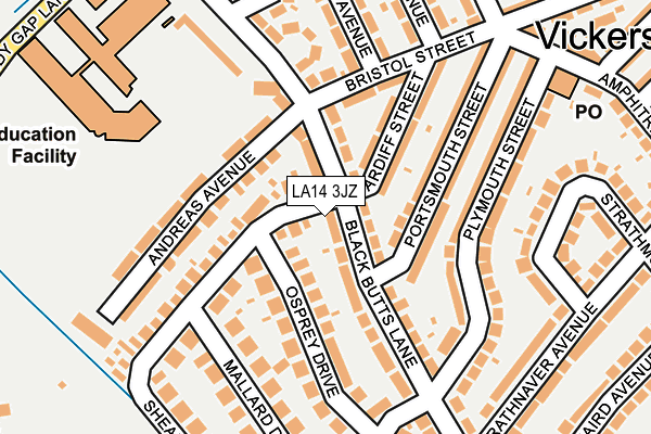 LA14 3JZ map - OS OpenMap – Local (Ordnance Survey) LA14 3JZ map - OS OpenMap – Local (Ordnance Survey)