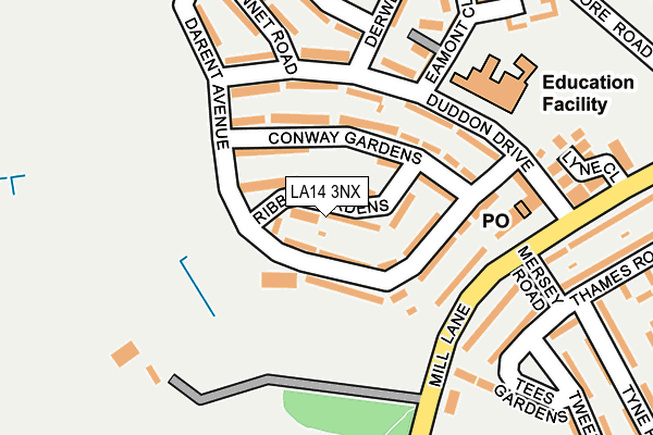 LA14 3NX map - OS OpenMap – Local (Ordnance Survey) LA14 3NX map - OS OpenMap – Local (Ordnance Survey)