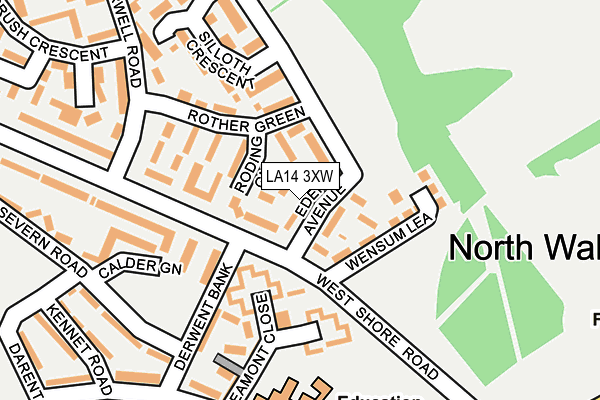 LA14 3XW map - OS OpenMap – Local (Ordnance Survey)