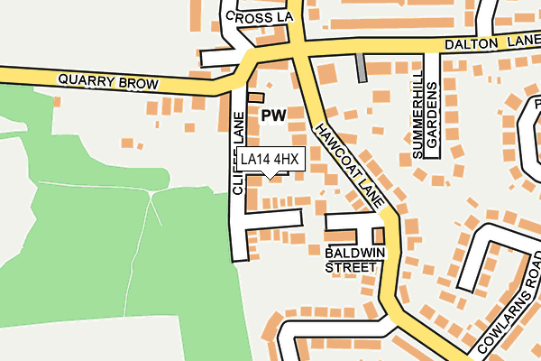 LA14 4HX map - OS OpenMap – Local (Ordnance Survey) LA14 4HX map - OS OpenMap – Local (Ordnance Survey)