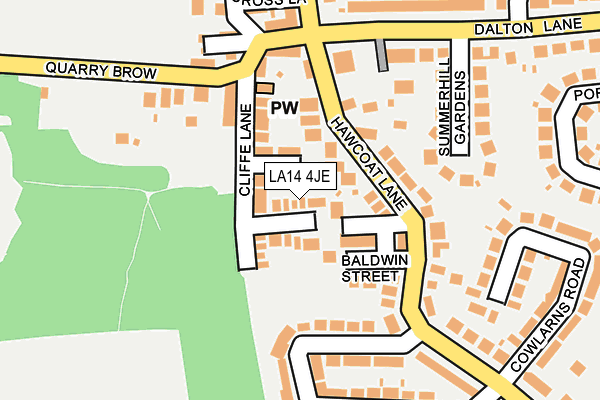 LA14 4JE map - OS OpenMap – Local (Ordnance Survey) LA14 4JE map - OS OpenMap – Local (Ordnance Survey)