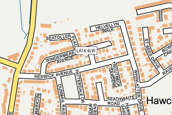 LA14 4LW map - OS OpenMap – Local (Ordnance Survey) LA14 4LW map - OS OpenMap – Local (Ordnance Survey)