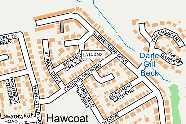 LA14 4NX map - OS OpenMap – Local (Ordnance Survey)