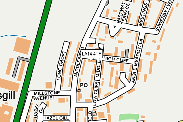 LA14 4TF map - OS OpenMap – Local (Ordnance Survey) LA14 4TF map - OS OpenMap – Local (Ordnance Survey)