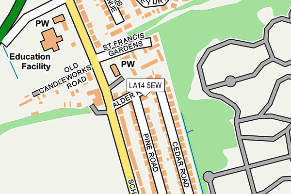 LA14 5EW map - OS OpenMap – Local (Ordnance Survey) LA14 5EW map - OS OpenMap – Local (Ordnance Survey)