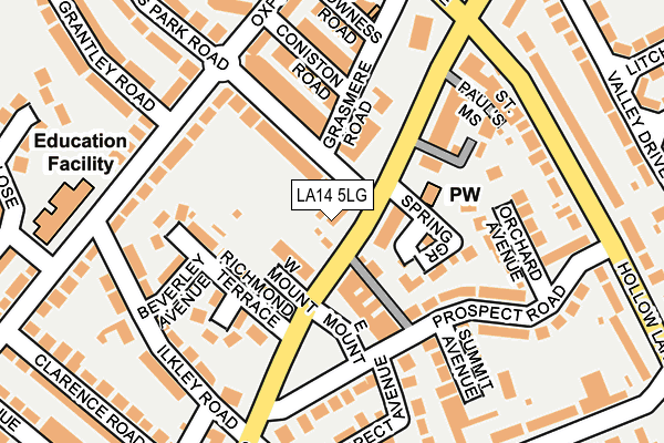 LA14 5LG map - OS OpenMap – Local (Ordnance Survey) LA14 5LG map - OS OpenMap – Local (Ordnance Survey)