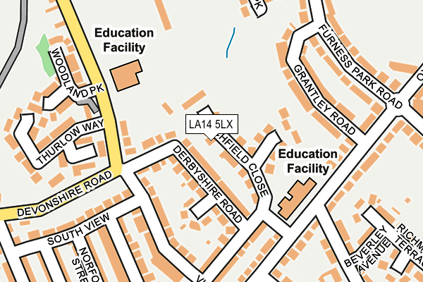 LA14 5LX map - OS OpenMap – Local (Ordnance Survey) LA14 5LX map - OS OpenMap – Local (Ordnance Survey)