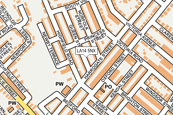 LA14 5NX map - OS OpenMap – Local (Ordnance Survey) LA14 5NX map - OS OpenMap – Local (Ordnance Survey)