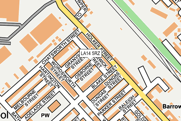 LA14 5RZ map - OS OpenMap – Local (Ordnance Survey) LA14 5RZ map - OS OpenMap – Local (Ordnance Survey)