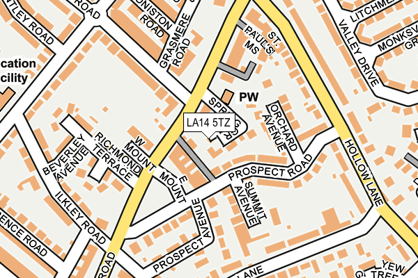LA14 5TZ map - OS OpenMap – Local (Ordnance Survey) LA14 5TZ map - OS OpenMap – Local (Ordnance Survey)