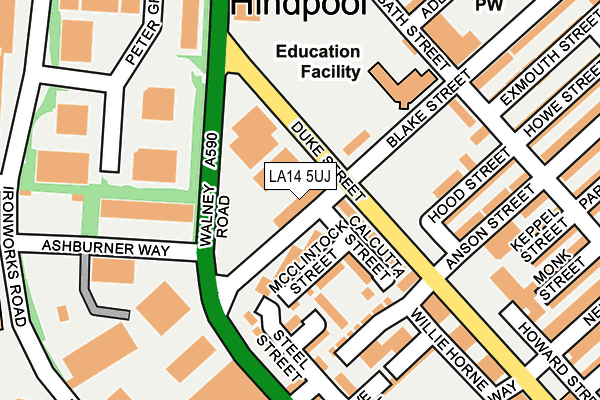 LA14 5UJ map - OS OpenMap – Local (Ordnance Survey) LA14 5UJ map - OS OpenMap – Local (Ordnance Survey)