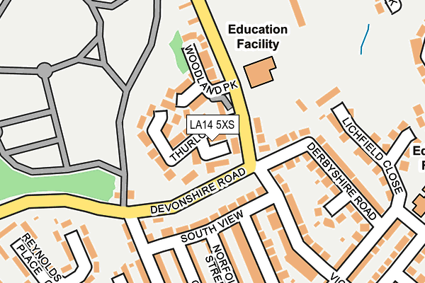 LA14 5XS map - OS OpenMap – Local (Ordnance Survey) LA14 5XS map - OS OpenMap – Local (Ordnance Survey)