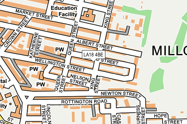 LA18 4BE map - OS OpenMap – Local (Ordnance Survey) LA18 4BE map - OS OpenMap – Local (Ordnance Survey)